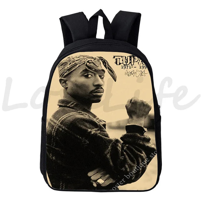 2Pac Tupac Backpack Bookbag Children Rucksack 12in