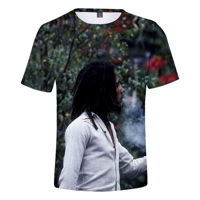Bob Marley T shirt Hip Hop Streetwear Clothes Tops