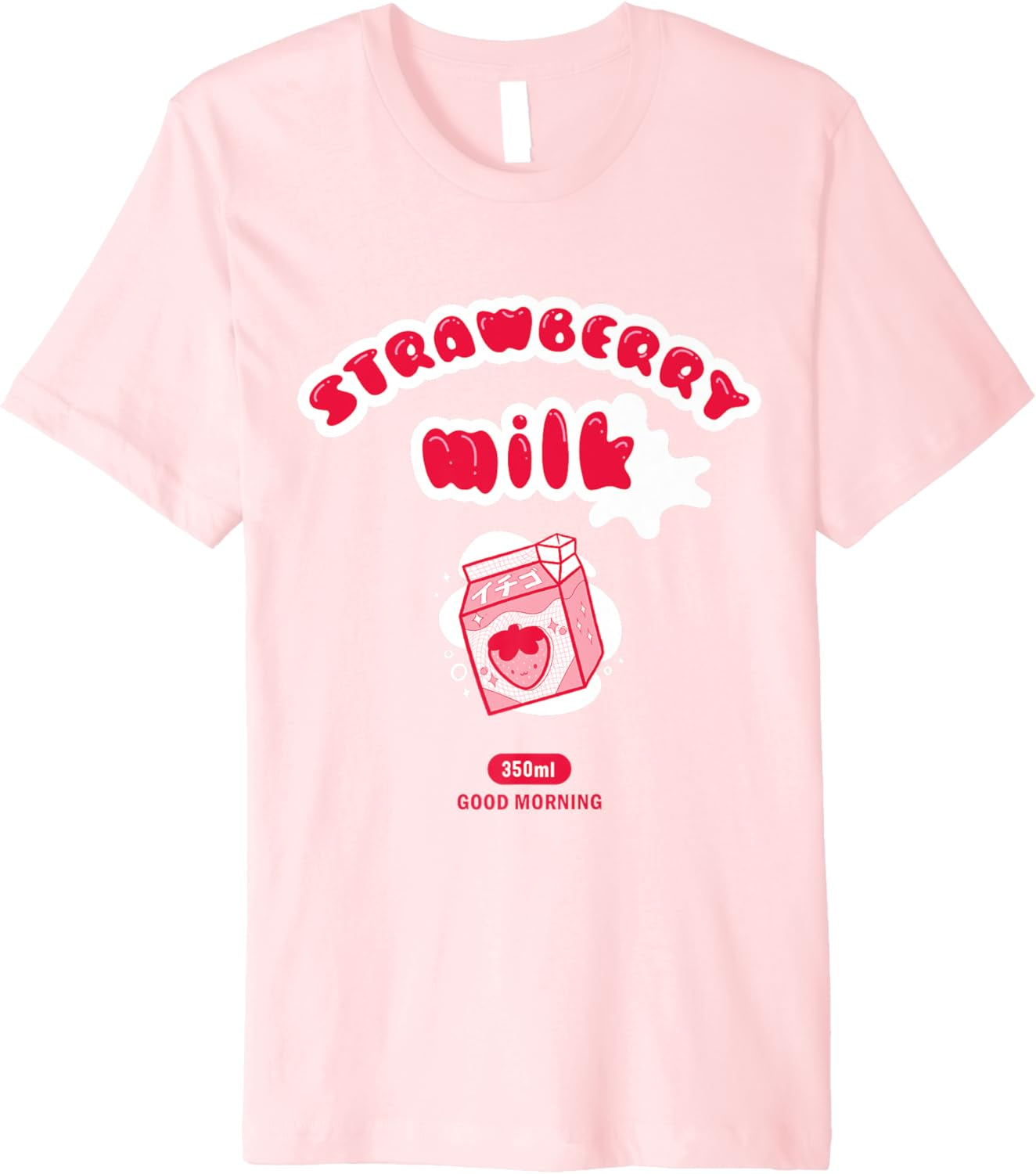 Kawaii Korean Strawberry Milk, K Pop Vaporwave Japanese Milk Premium T-Shirt