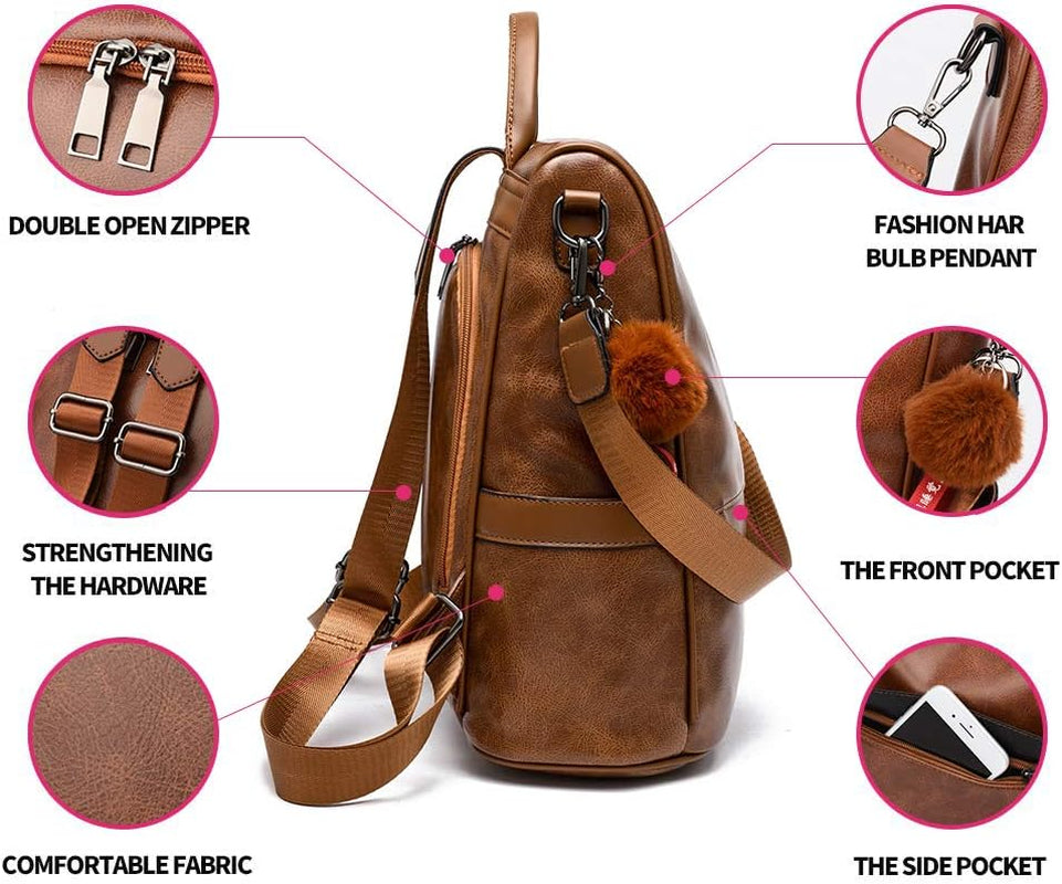 Women Backpack/  Satchel Bags  PU Leather  Casual Shoulder Bag 