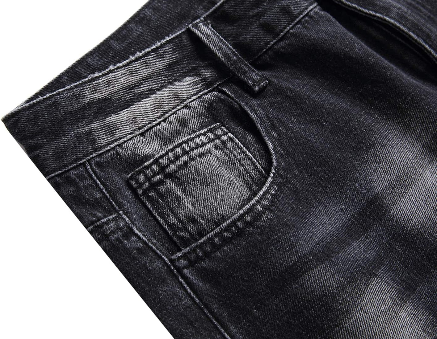 Men's Ripped Slim Fit Jeans Straight Leg Distressed 