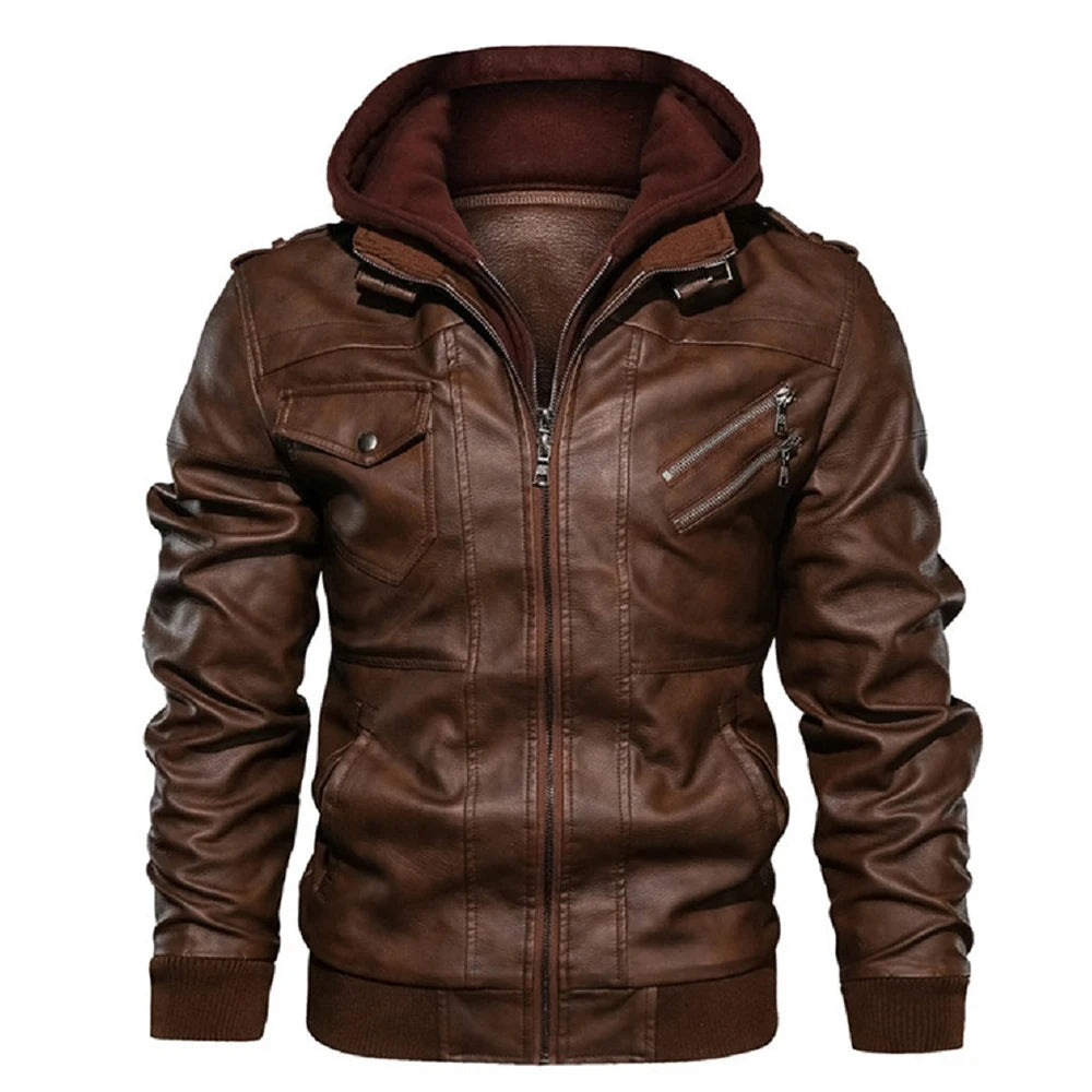 KB New Men'S Leather Jackets Autumn Casual Motorcycle PU Jacket Biker Leather Coats Brand Clothing EU Size SA722