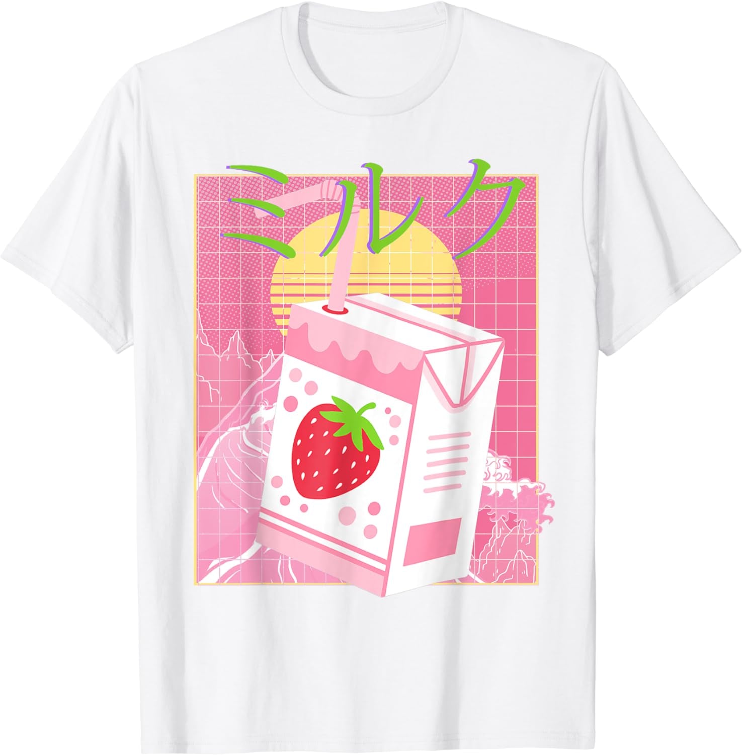 Pink Strawberry Milk| Japanese Aesthetic Milk Carton T-Shirt