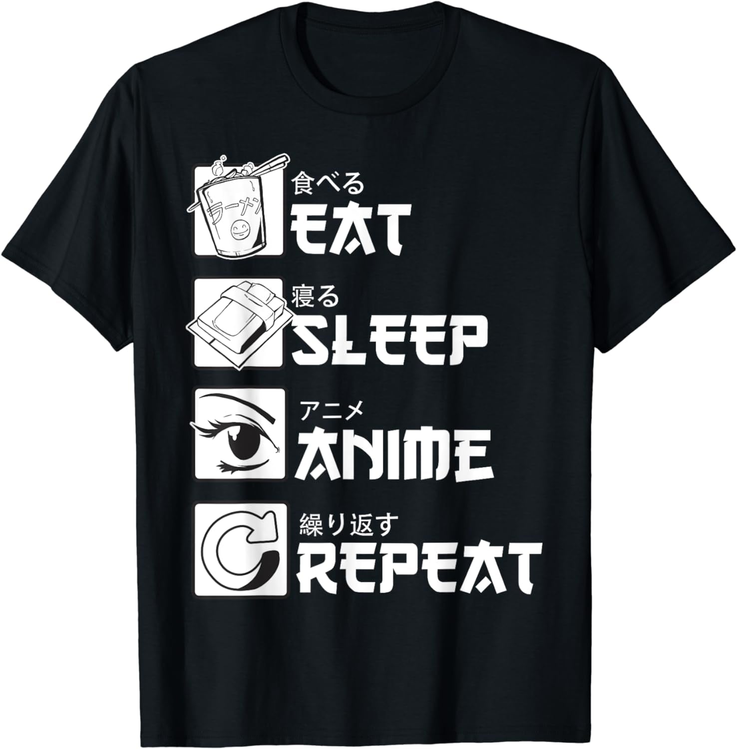 Eat Sleep Anime Repeat Manga Shirts T-Shirt